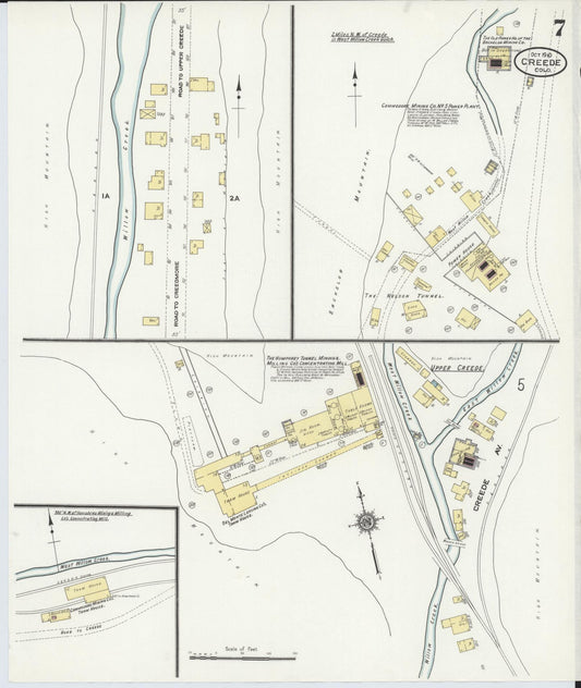 Sanborn Fire Insurance Map from Creede, Mineral County, Colorado (1910), Sheet #0007 - Historic Sanborn Fire Insurance Map Print, vintage old map wall art, antique decor, genealogy gift, Colorado Colorado map
