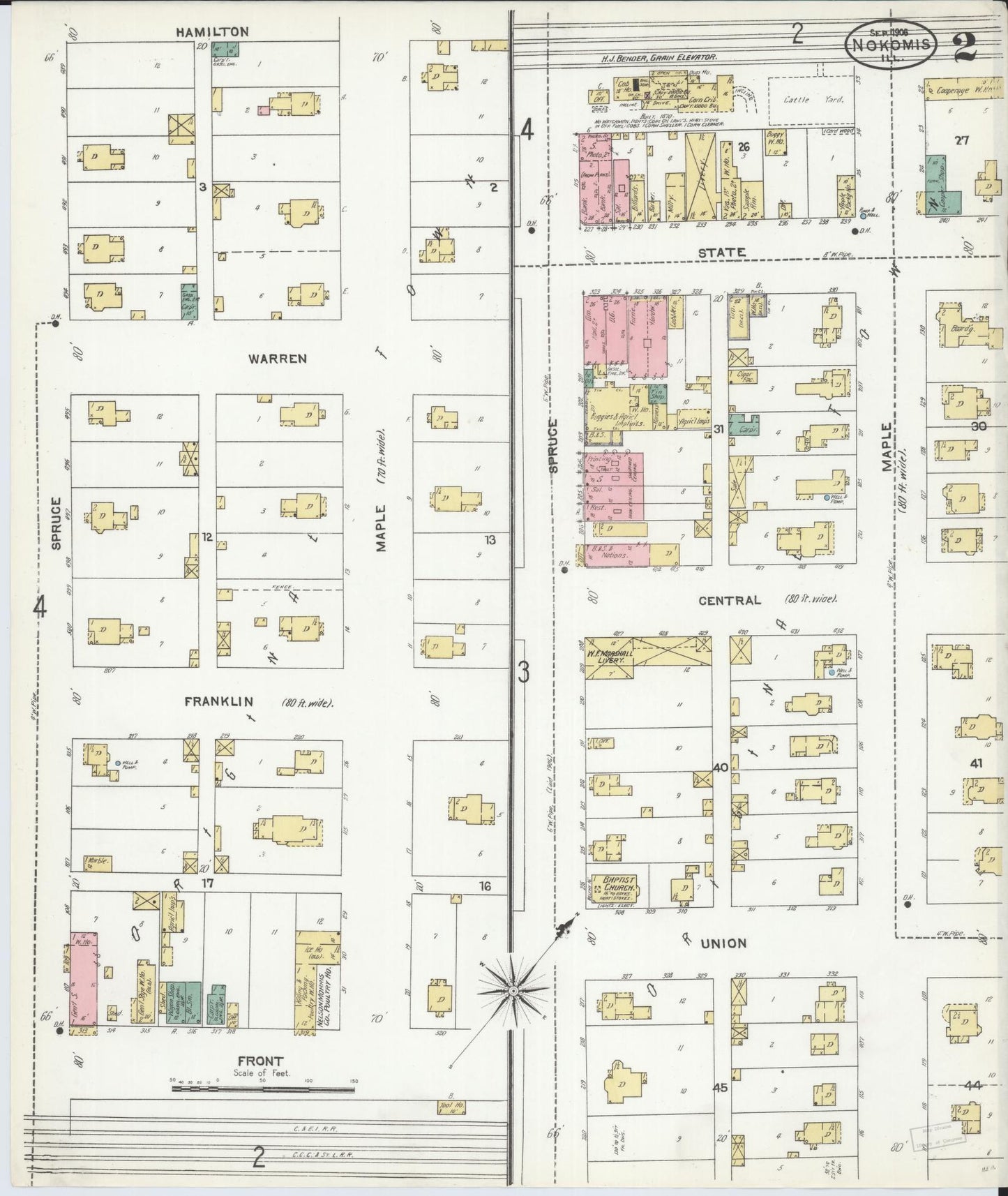 Sanborn Fire Insurance Map from Nokomis, Montgomery County, Illinois (1906), Sheet #0002