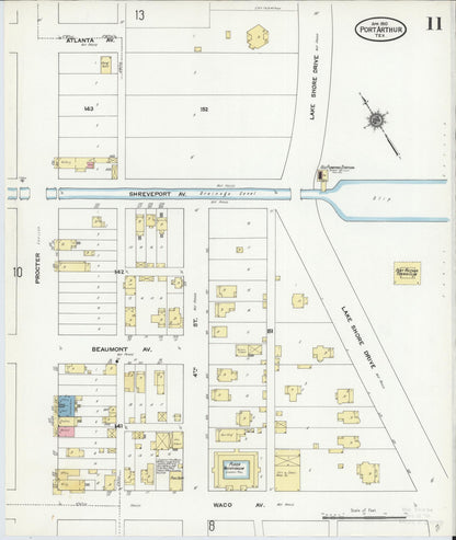 Sanborn Fire Insurance Map from Port Arthur, Jefferson County, Texas (1910), Sheet #0011 - Complete Map Set gallery image, historic Sanborn map, vintage wall art, Texas Texas