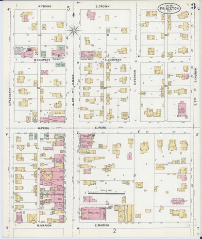Sanborn Fire Insurance Map from Princeton, Bureau County, Illinois (1897), Sheet #0003 - Complete Map Set gallery image, historic Sanborn map, vintage wall art, Illinois Illinois