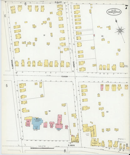 Sanborn Fire Insurance Map from Somerville, Somerset County, New Jersey (1902), Sheet #0007 - Complete Map Set gallery image, historic Sanborn map, vintage wall art, New Jersey New Jersey