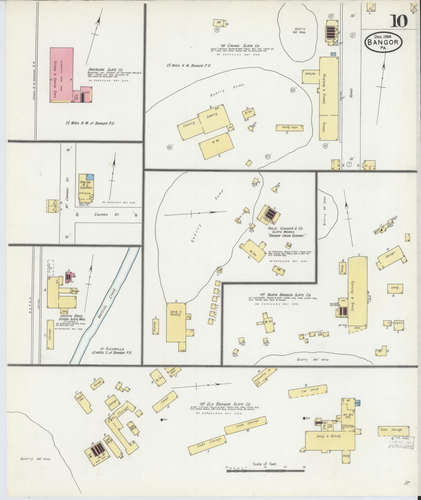 Sanborn Fire Insurance Map from Bangor, Northampton County, Pennsylvania (1904), Sheet #0010 - Historic Sanborn Fire Insurance Map Print, vintage old map wall art, antique decor, genealogy gift, Pennsylvania Pennsylvania map