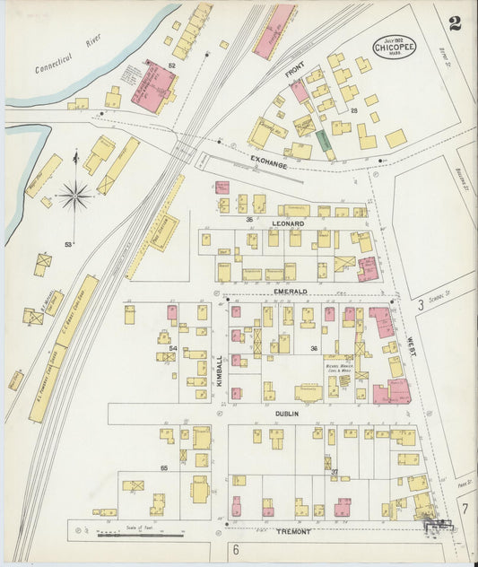 Sanborn Fire Insurance Map from Chicopee, Hampden County, Massachusetts (1902), Sheet #0002 - Complete Map Set gallery image, historic Sanborn map, vintage wall art, Massachusetts Massachusetts