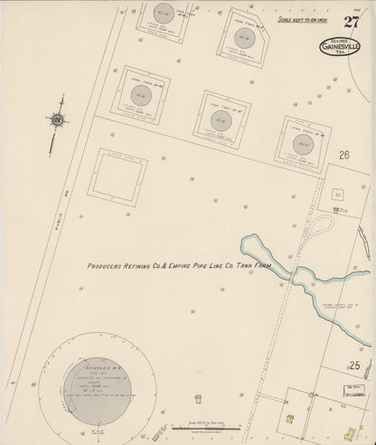 Sanborn Fire Insurance Map from Gainesville, Cooke County, Texas (1922), Sheet #0027 - Complete Map Set gallery image, historic Sanborn map, vintage wall art, Texas Texas