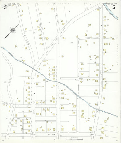 Sanborn Fire Insurance Map from Spring City, Rhea County, Tennessee (1942), Sheet #0005 - Complete Map Set gallery image, historic Sanborn map, vintage wall art, Tennessee Tennessee