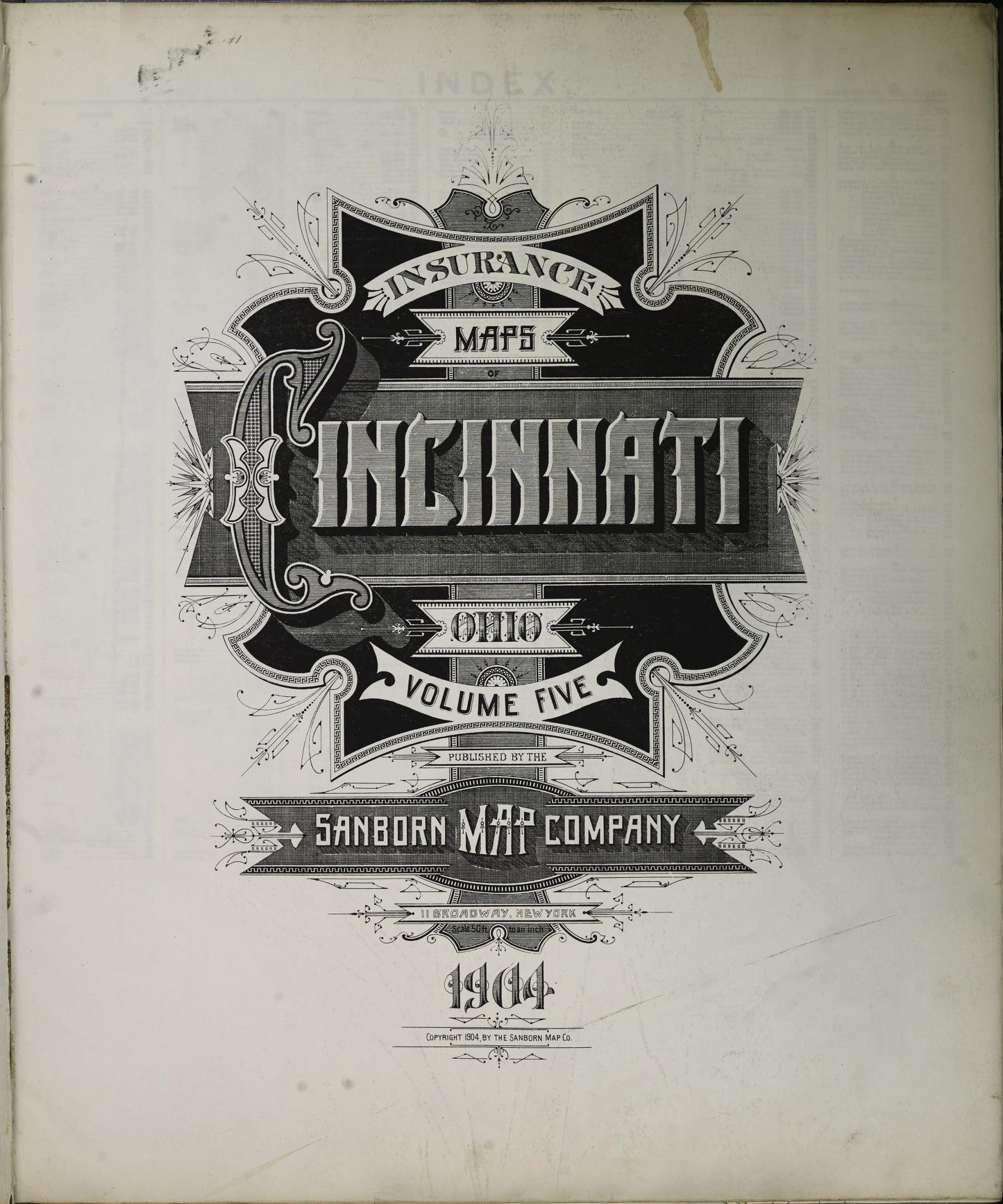 Sanborn Fire Insurance Map from Cincinnati, Hamilton County, Ohio (1904), Sheet #0001 - Complete Map Set gallery image, historic Sanborn map, vintage wall art, Ohio Ohio