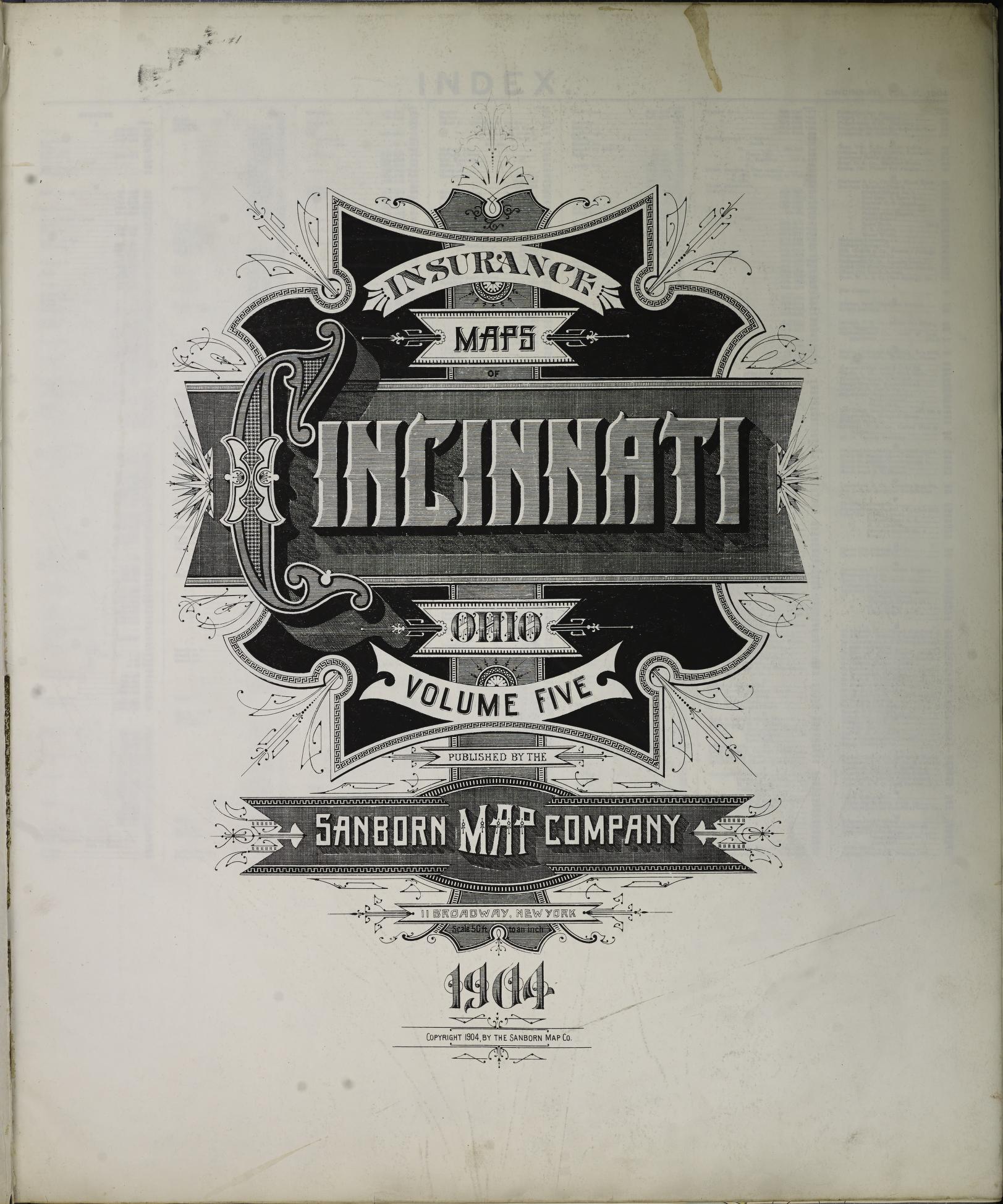 Sanborn Fire Insurance Map from Cincinnati, Hamilton County, Ohio (1904), Sheet #0001 - Complete Map Set gallery image, historic Sanborn map, vintage wall art, Ohio Ohio