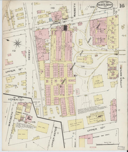 Sanborn Fire Insurance Map from New Albany, Floyd County, Indiana (1886), Sheet #0016 - Complete Map Set gallery image, historic Sanborn map, vintage wall art, Indiana Indiana