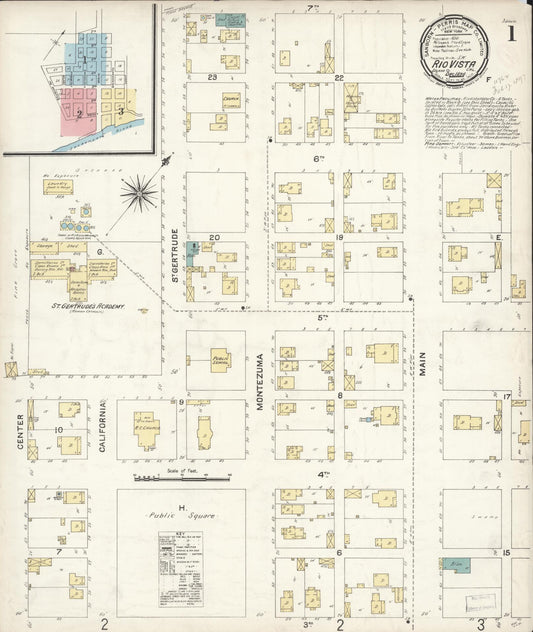 Sanborn Fire Insurance Map from Rio Vista, Solano County, California (1896), Sheet #0001 - Complete Map Set gallery image, historic Sanborn map, vintage wall art, California California
