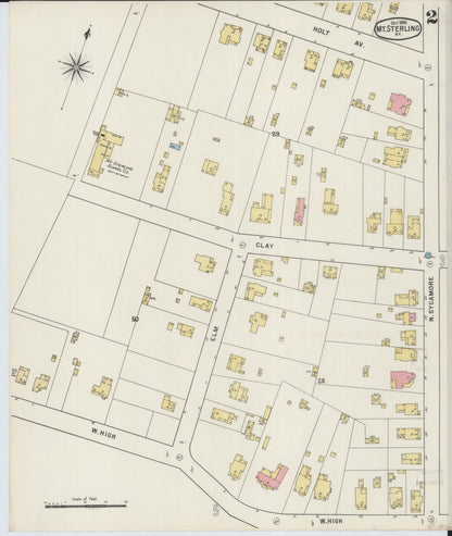 Sanborn Fire Insurance Map from Mount Sterling, Montgomery County, Kentucky (1895), Sheet #0002 - Complete Map Set gallery image, historic Sanborn map, vintage wall art, Kentucky Kentucky