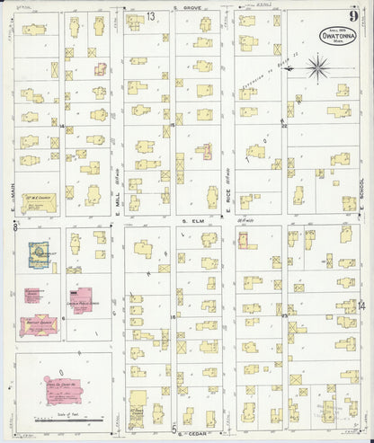 Sanborn Fire Insurance Map from Owatonna, Steele County, Minnesota (1909), Sheet #0009 - Complete Map Set gallery image, historic Sanborn map, vintage wall art, Minnesota Minnesota