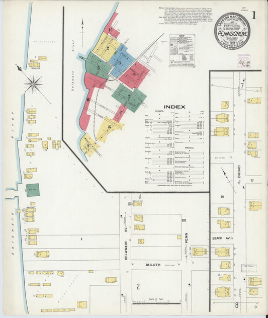 Sanborn Fire Insurance Map from Penns Grove, Salem County, New Jersey. (1909) – Historic Sanborn Fire Insurance Map Print