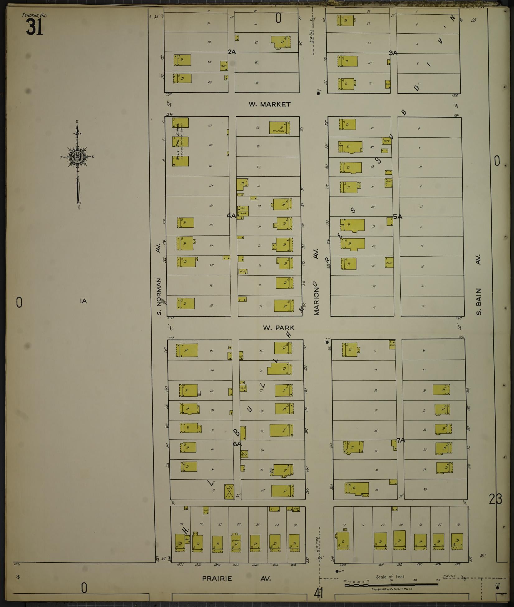 Sanborn Fire Insurance Map from Kenosha, Kenosha County, Wisconsin. (1918), Sheet 35