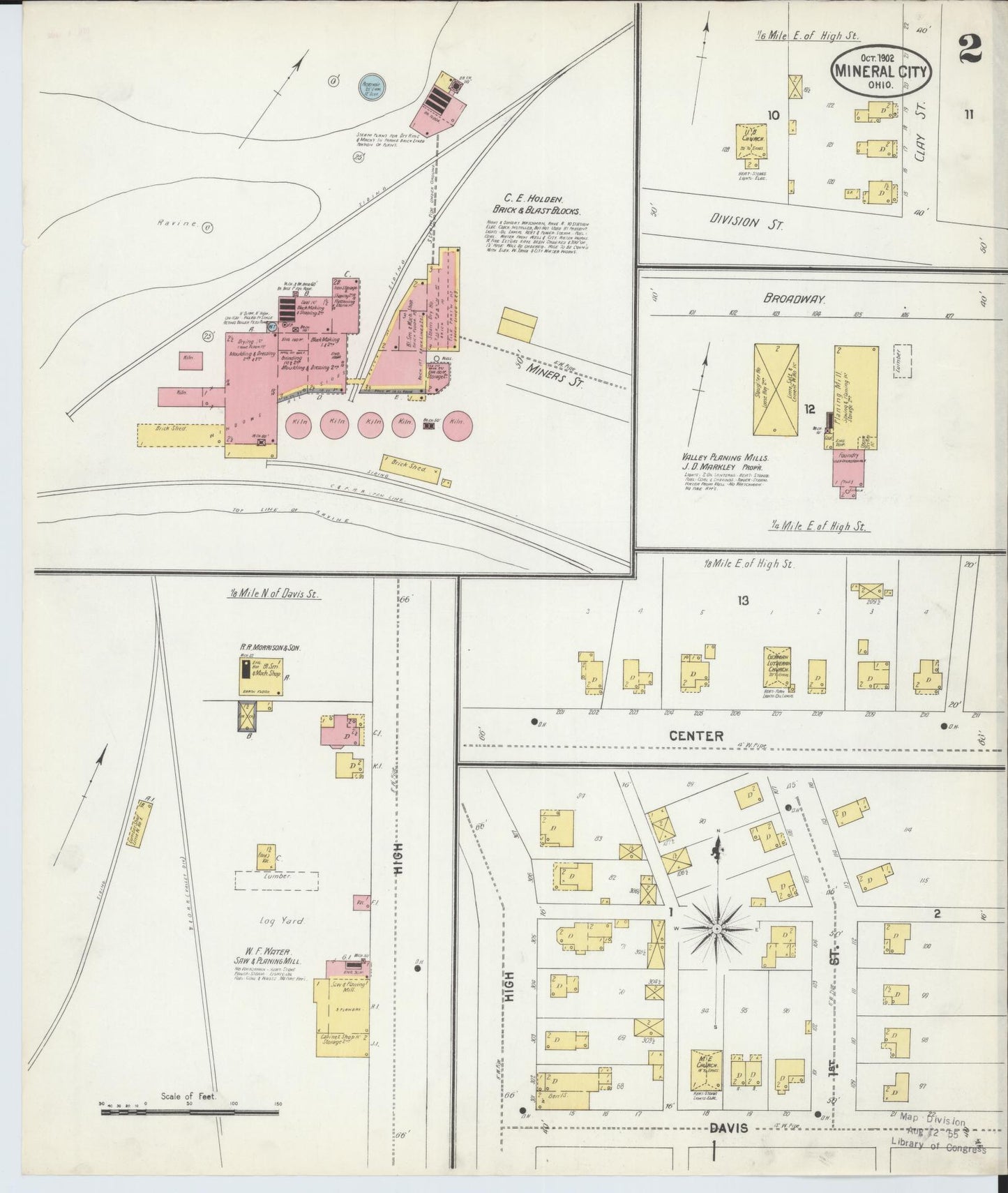 Sanborn Fire Insurance Map from Mineral City, Tuscarawas County, Ohio (1902), Sheet #0002 - Historic Sanborn Fire Insurance Map Print, vintage old map wall art, antique decor, genealogy gift, Ohio Ohio map