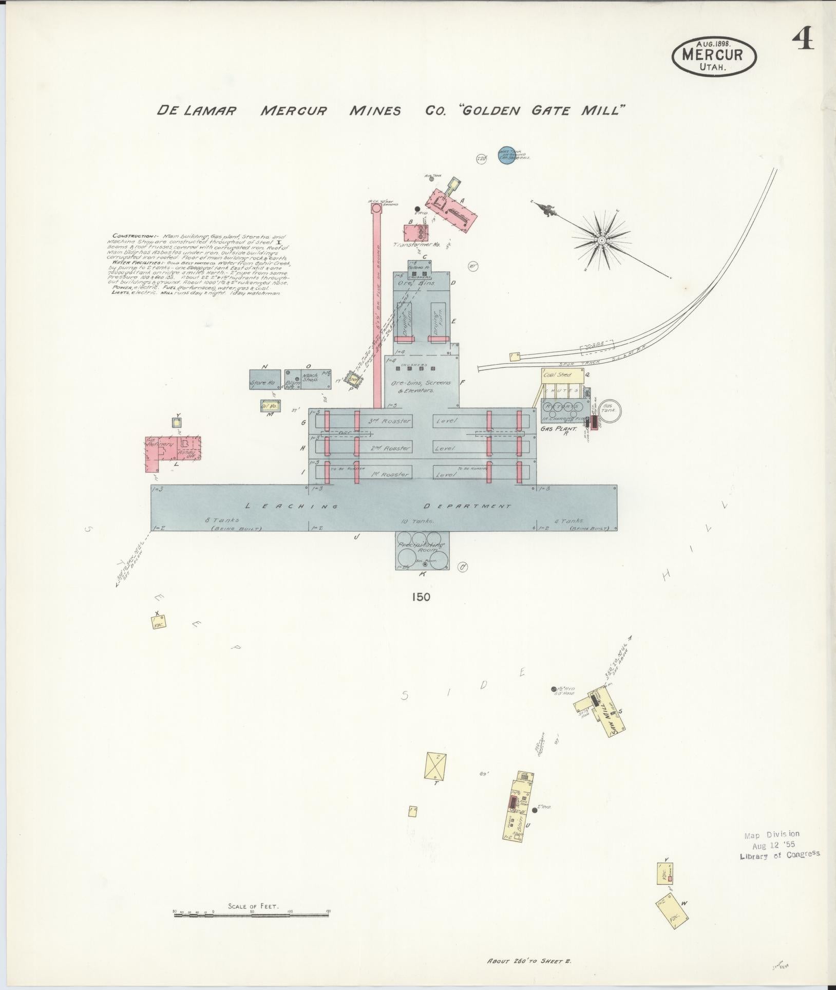 Sanborn Fire Insurance Map from Mercur, Toele County, Utah (1898), Sheet #0004 - Complete Map Set gallery image, historic Sanborn map, vintage wall art, Utah Utah