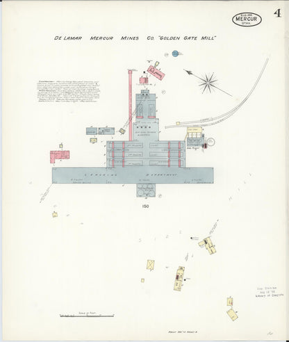 Sanborn Fire Insurance Map from Mercur, Toele County, Utah (1898), Sheet #0004 - Complete Map Set gallery image, historic Sanborn map, vintage wall art, Utah Utah
