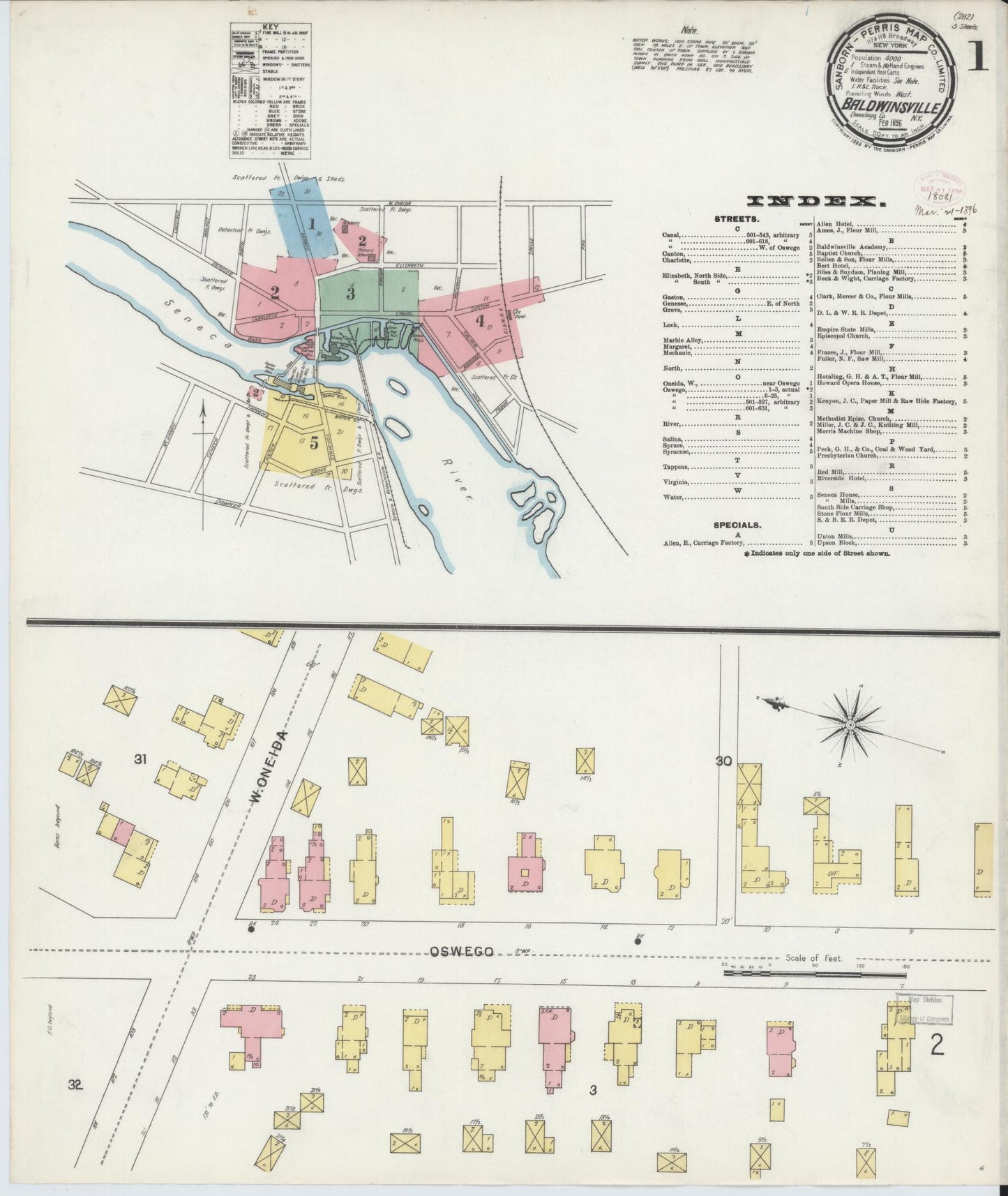 Sanborn Fire Insurance Map from Baldwinsville, Onondaga County, New York. (1896) – Historic Sanborn Fire Insurance Map Print