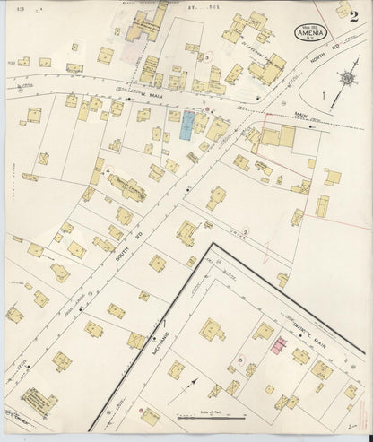 Sanborn Fire Insurance Map from Amenia, Dutchess County, New York (1934), Sheet #0002 - Complete Map Set gallery image, historic Sanborn map, vintage wall art, New York New York