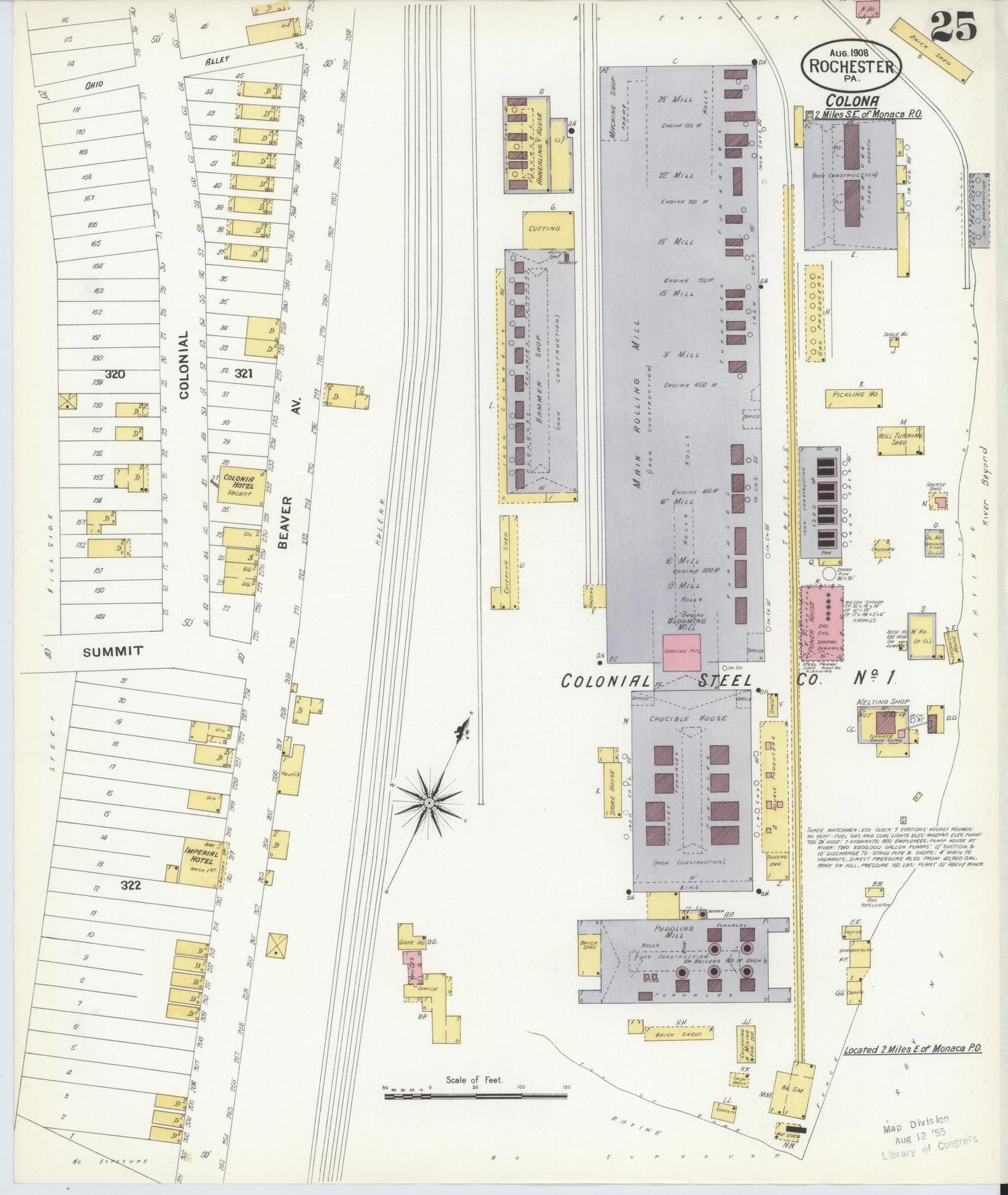 Sanborn Fire Insurance Map from Rochester, Beaver County, Pennsylvania (1908), Sheet #0024 - Complete Map Set gallery image, historic Sanborn map, vintage wall art, Pennsylvania Pennsylvania