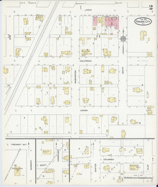 Sanborn Fire Insurance Map from Prairie City, Mcdonough County, Illinois (1912), Sheet #0002 - Historic Sanborn Fire Insurance Map Print, vintage old map wall art, antique decor, genealogy gift, Illinois Illinois map