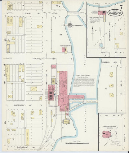 Sanborn Fire Insurance Map from Grand Rapids, Itasca County, Minnesota (1913), Sheet #0007 - Complete Map Set gallery image, historic Sanborn map, vintage wall art, Minnesota Minnesota