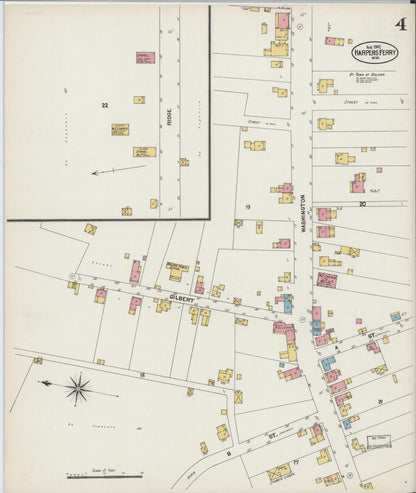 Sanborn Fire Insurance Map from Harpers Ferry, Jefferson County, West Virginia (1902), Sheet #0004 - Complete Map Set gallery image, historic Sanborn map, vintage wall art, West Virginia West Virginia
