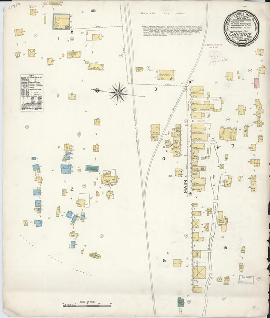 Sanborn Fire Insurance Map from Carbon, Carbon County, Wyoming (1894), Sheet #0001 - Historic Sanborn Fire Insurance Map Print, vintage old map wall art, antique decor, genealogy gift, Wyoming Wyoming map