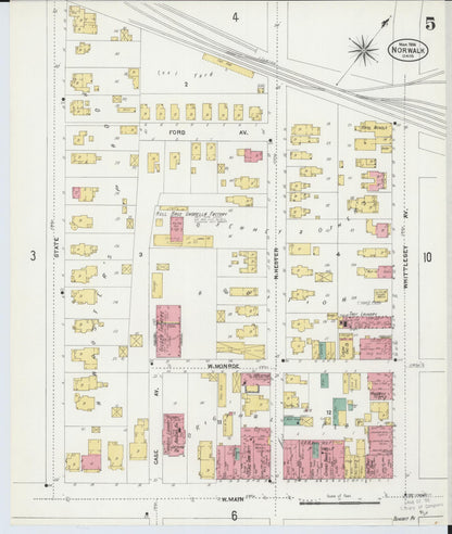 Sanborn Fire Insurance Map from Norwalk, Huron County, Ohio (1906), Sheet #0005 - Complete Map Set gallery image, historic Sanborn map, vintage wall art, Ohio Ohio