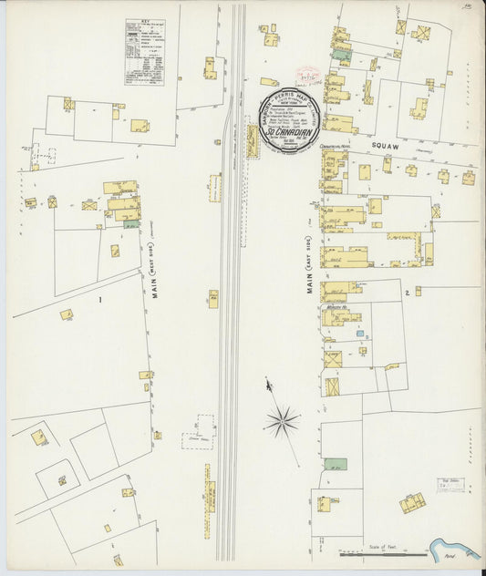 Sanborn Fire Insurance Map from South Canadian, Pittsburg County, Oklahoma (1896), Sheet #0001 - Historic Sanborn Fire Insurance Map Print, vintage old map wall art, antique decor, genealogy gift, Oklahoma Oklahoma map