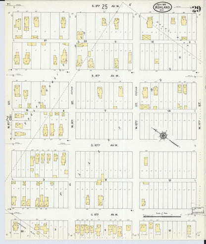 Sanborn Fire Insurance Map from Ashland, Ashland County, Wisconsin (1909), Sheet #0029 - Complete Map Set gallery image, historic Sanborn map, vintage wall art, Wisconsin Wisconsin