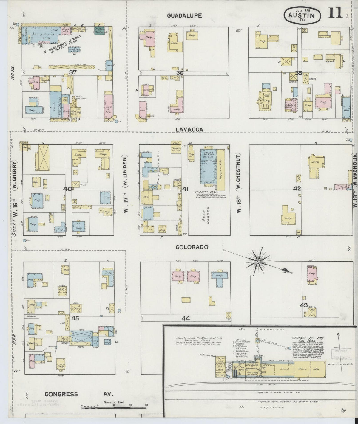 Sanborn Fire Insurance Map from Austin, Travis County, Texas (1889), Sheet #0011 - Complete Map Set gallery image, historic Sanborn map, vintage wall art, Texas Texas