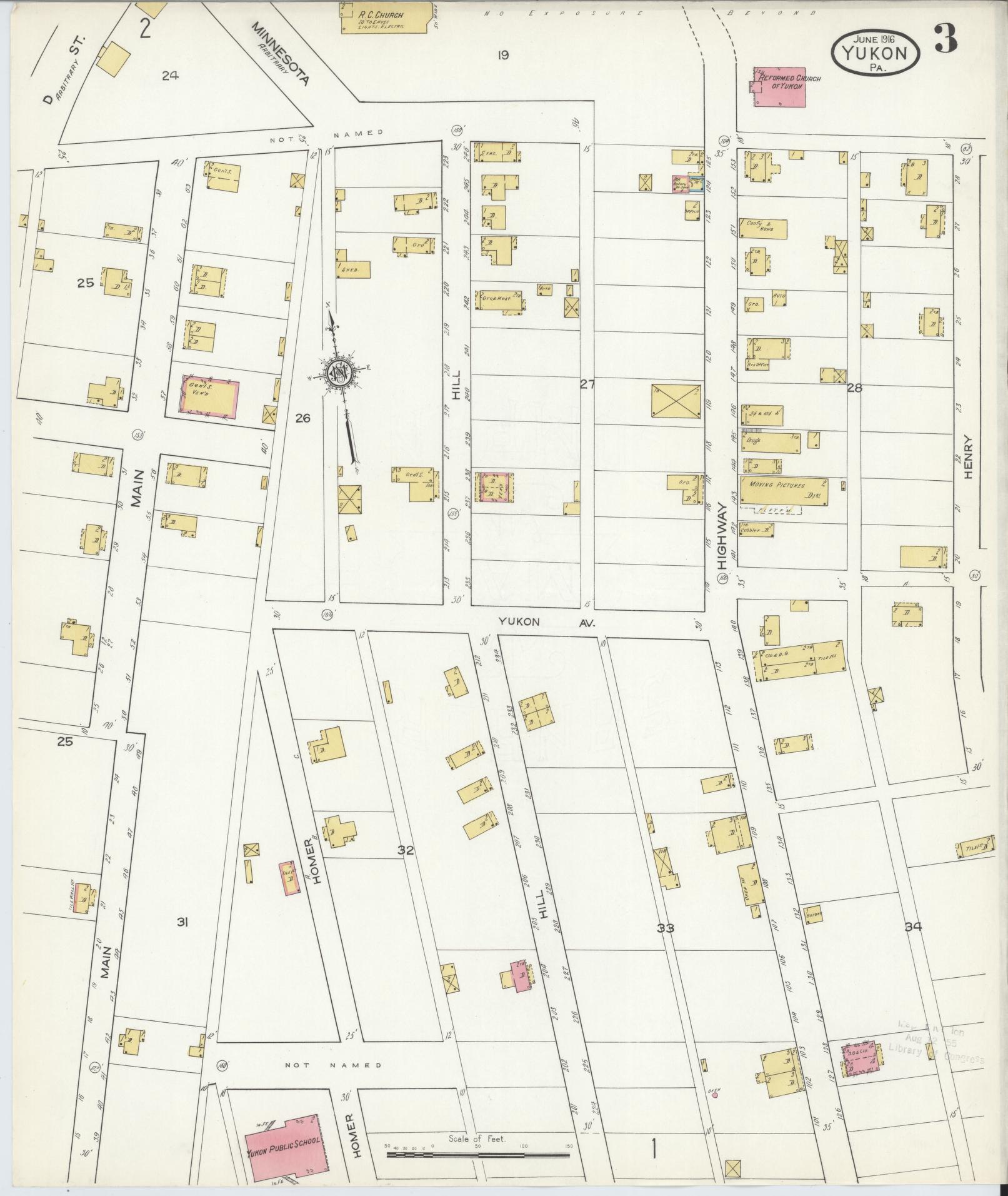 Sanborn Fire Insurance Map from Yukon, Westmoreland County, Pennsylvania (1916), Sheet #0003 - Complete Map Set gallery image, historic Sanborn map, vintage wall art, Pennsylvania Pennsylvania