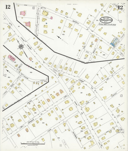 Sanborn Fire Insurance Map from Morganton, Burke County, North Carolina (1924), Sheet #0012 - Complete Map Set gallery image, historic Sanborn map, vintage wall art, North Carolina North Carolina