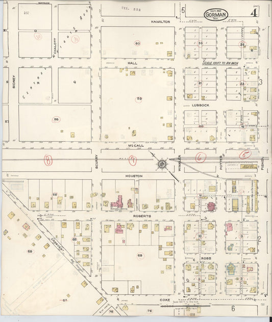 Sanborn Fire Insurance Map from Gorman, Eastland County, Texas (1945), Sheet #0004 - Historic Sanborn Fire Insurance Map Print, vintage old map wall art, antique decor, genealogy gift, Texas Texas map
