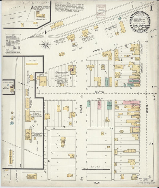 Sanborn Fire Insurance Map from Lake Benton, Lincoln County, Minnesota (1900), Sheet #0001 - Historic Sanborn Fire Insurance Map Print, vintage old map wall art, antique decor, genealogy gift, Minnesota Minnesota map