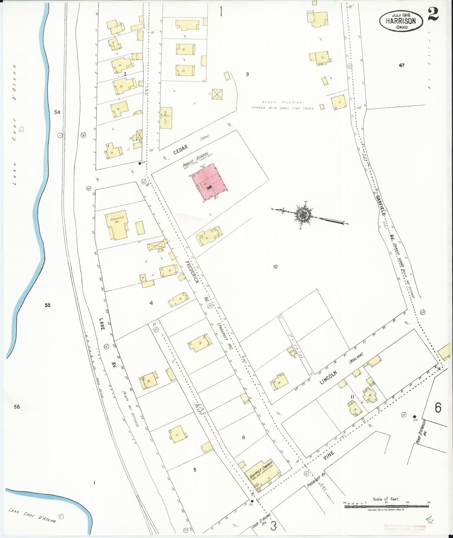 Sanborn Fire Insurance Map from Harrison, Kootenai County, Idaho (1918), Sheet #0002 - Complete Map Set gallery image, historic Sanborn map, vintage wall art, Idaho Idaho