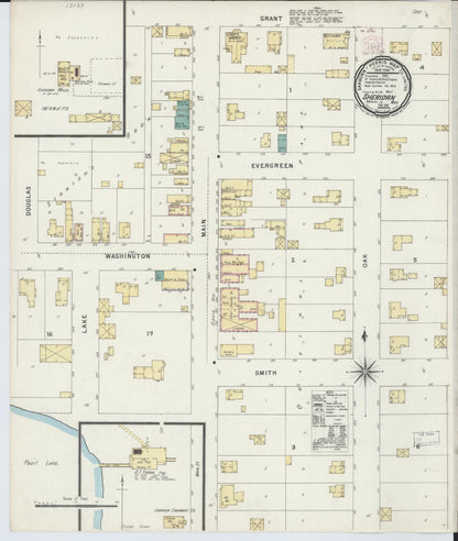 Sanborn Fire Insurance Map from Sheridan, Montcalm County, Michigan (1896), Sheet #0001 - Historic Sanborn Fire Insurance Map Print, vintage old map wall art, antique decor, genealogy gift, Michigan Michigan map