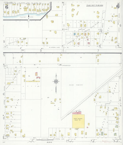 Sanborn Fire Insurance Map from Crystal Lake, McHenry County, Illinois (1936), Sheet #0006 - Complete Map Set gallery image, historic Sanborn map, vintage wall art, Illinois Illinois