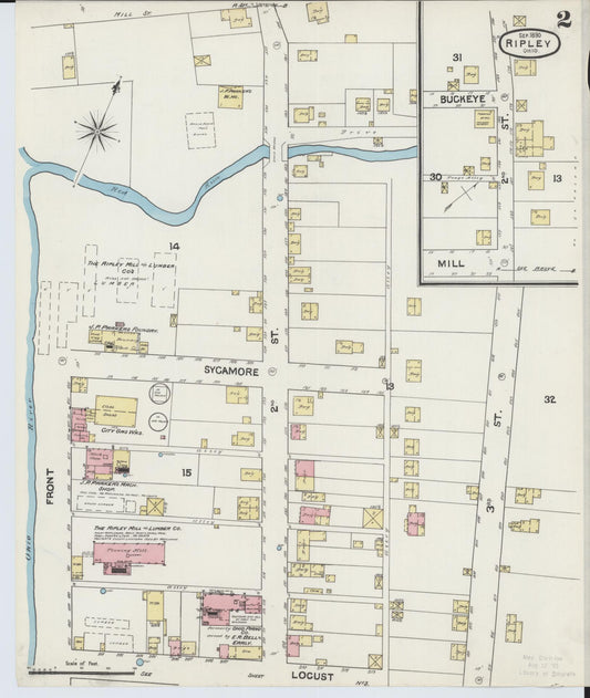 Sanborn Fire Insurance Map from Ripley, Brown County, Ohio (1890), Sheet #0002 - Historic Sanborn Fire Insurance Map Print, vintage old map wall art, antique decor, genealogy gift, Ohio Ohio map