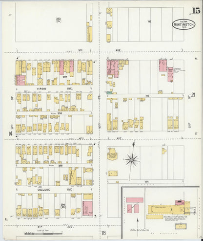 Sanborn Fire Insurance Map from Huntington, Cabell County, West Virginia (1904), Sheet #0015 - Complete Map Set gallery image, historic Sanborn map, vintage wall art, West Virginia West Virginia