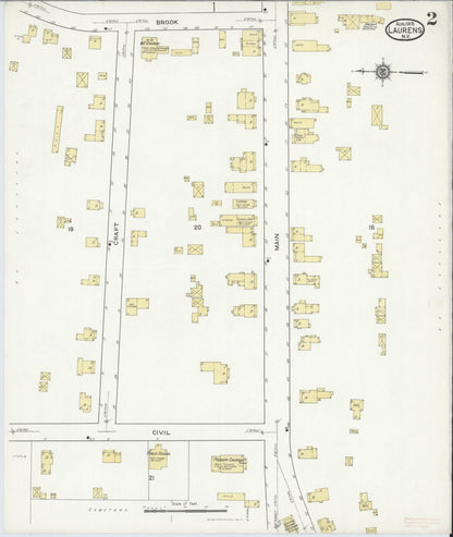 Sanborn Fire Insurance Map from Laurens, Otsego County, New York (1916), Sheet #0002 - Complete Map Set gallery image, historic Sanborn map, vintage wall art, New York New York