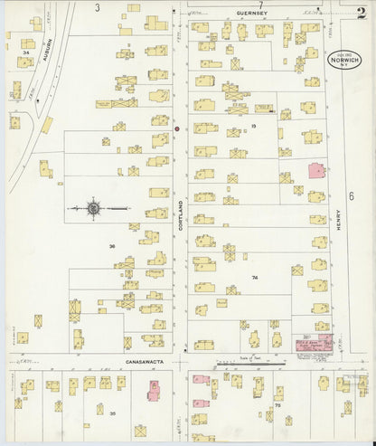 Sanborn Fire Insurance Map from Norwich, Chenango County, New York (1910), Sheet #0002 - Complete Map Set gallery image, historic Sanborn map, vintage wall art, New York New York
