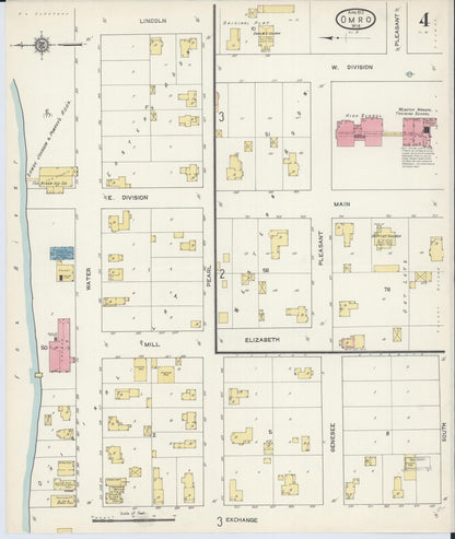 Sanborn Fire Insurance Map from Omro, Winnebago County, Wisconsin (1913), Sheet #0004 - Complete Map Set gallery image, historic Sanborn map, vintage wall art, Wisconsin Wisconsin