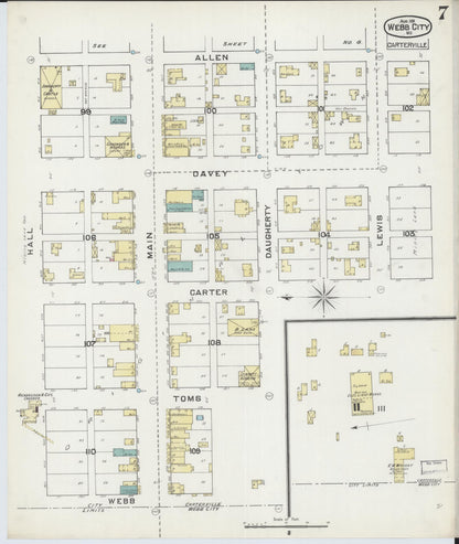 Sanborn Fire Insurance Map from Webb City, Jasper County, Missouri (1891), Sheet #0007 - Complete Map Set gallery image, historic Sanborn map, vintage wall art, Missouri Missouri