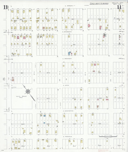 Sanborn Fire Insurance Map from New Ulm, Brown County, Minnesota (1935), Sheet #0011 - Complete Map Set gallery image, historic Sanborn map, vintage wall art, Minnesota Minnesota