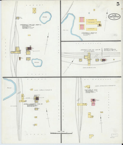 Sanborn Fire Insurance Map from Carterville, Williamson County, Illinois (1906), Sheet #0005 - Complete Map Set gallery image, historic Sanborn map, vintage wall art, Illinois Illinois