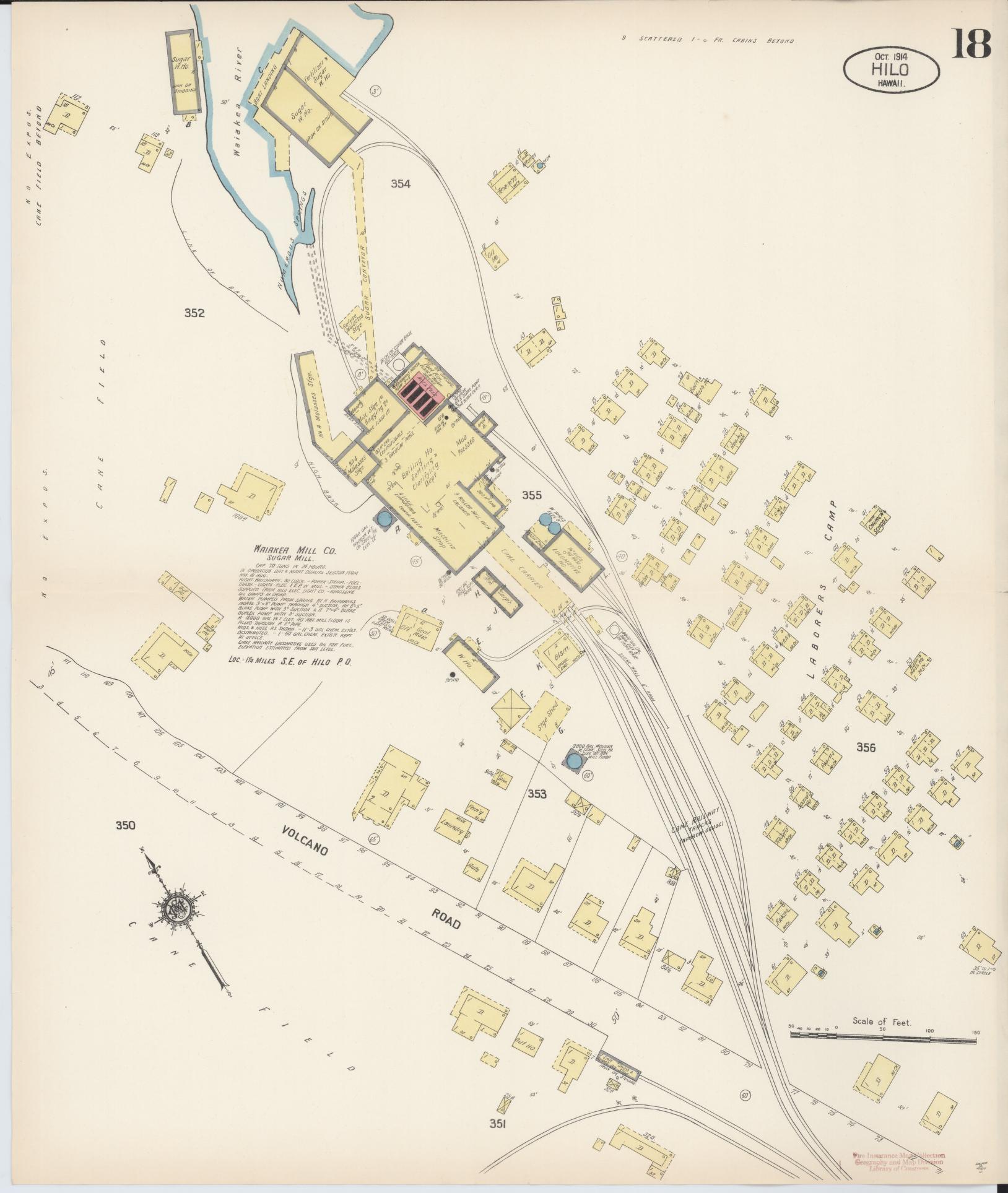 Sanborn Fire Insurance Map from Hilo, Hawaii County, Hawaii (1914), Sheet #0018 - Historic Sanborn Fire Insurance Map Print