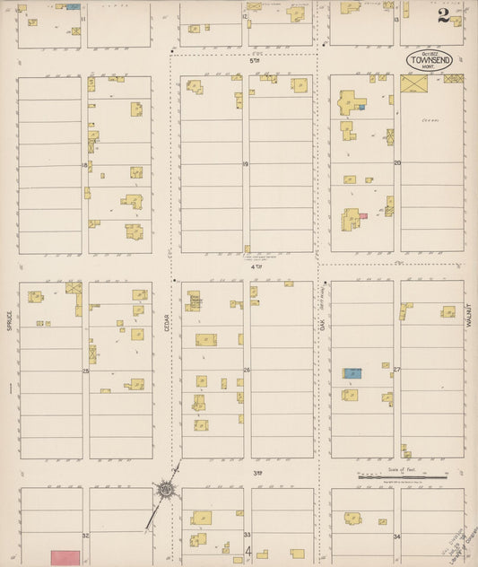 Sanborn Fire Insurance Map from Townsend, Broadwater County, Montana (1922), Sheet #0002 - Historic Sanborn Fire Insurance Map Print, vintage old map wall art, antique decor, genealogy gift, Montana Montana map