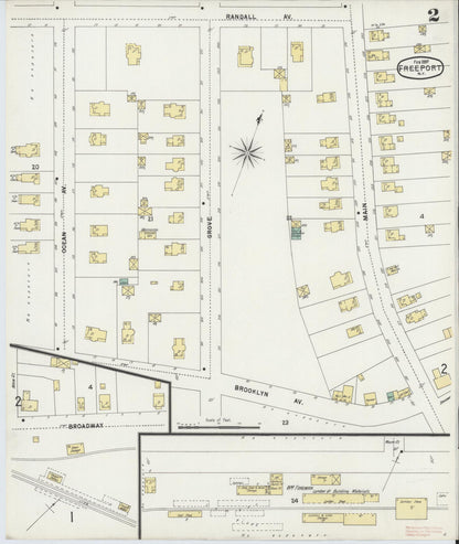 Sanborn Fire Insurance Map from Freeport, Nassau County, New York (1897), Sheet #0002 - Complete Map Set gallery image, historic Sanborn map, vintage wall art, New York New York