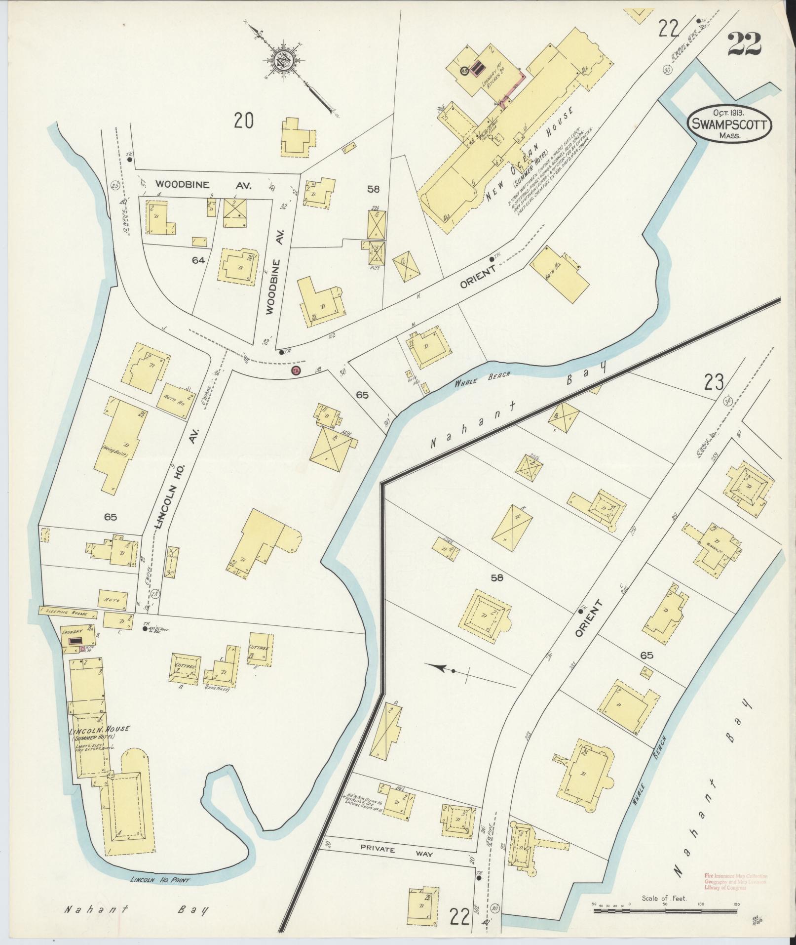 Sanborn Fire Insurance Map from Swampscott, Essex County, Massachusetts (1913), Sheet #0022 - Complete Map Set gallery image, historic Sanborn map, vintage wall art, Massachusetts Massachusetts